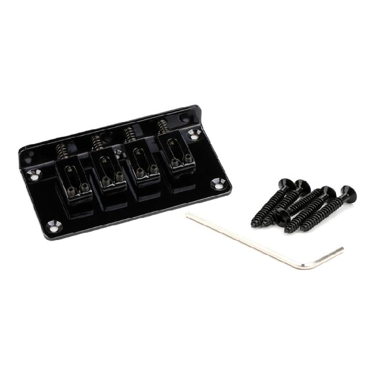 4-string Fixed Bridge Replacement Electric Guitar Bridge Hardtail Bridge with Screws & Wrench Metal 4 String Bass Bridge 1