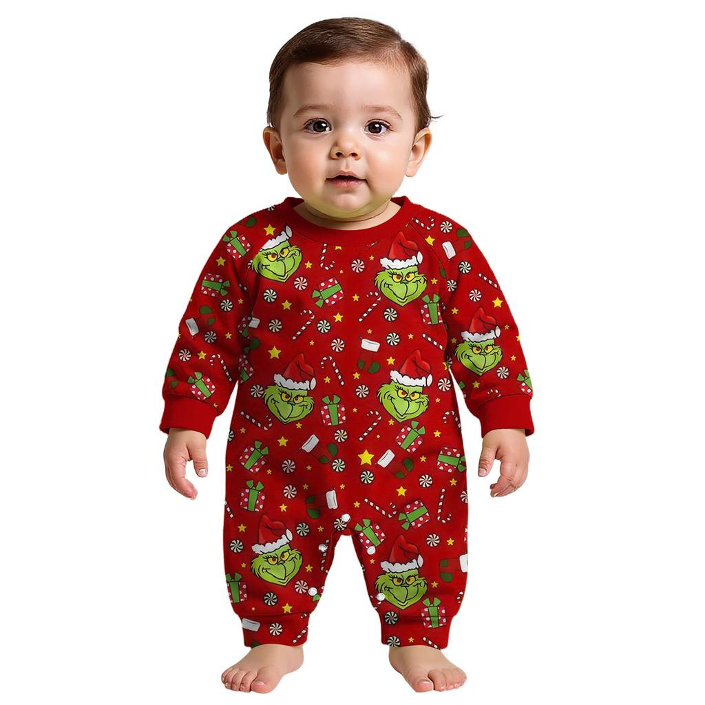 Christmas Prints Family Matching Long Sleeve Tops+Pants Set Family Matching Sets