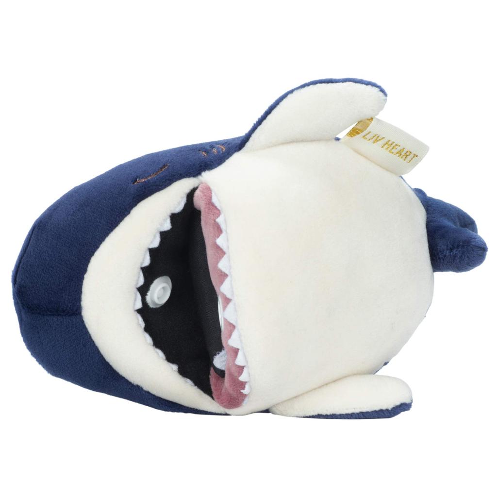 Livheart Premium Sleepy Animals Kamu Kamu Shark Zap Eco Bag (Mascot: Approx. 6cm Long, Bag: Approx. 35cm Long) Compact 78752-63