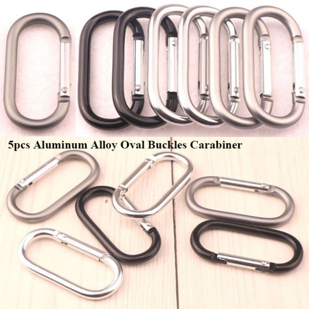 

5pcs Aluminum Alloy Plated Gate Carabiner 3 Colors Purses Handbags Buckle Outdoor Tool