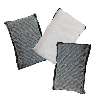 Double Side Car Interior Scrubbing Sponge Car Microfiber Scrubbing Sponge for Leather Interior Car Wash Pad Scrubbing Sponge