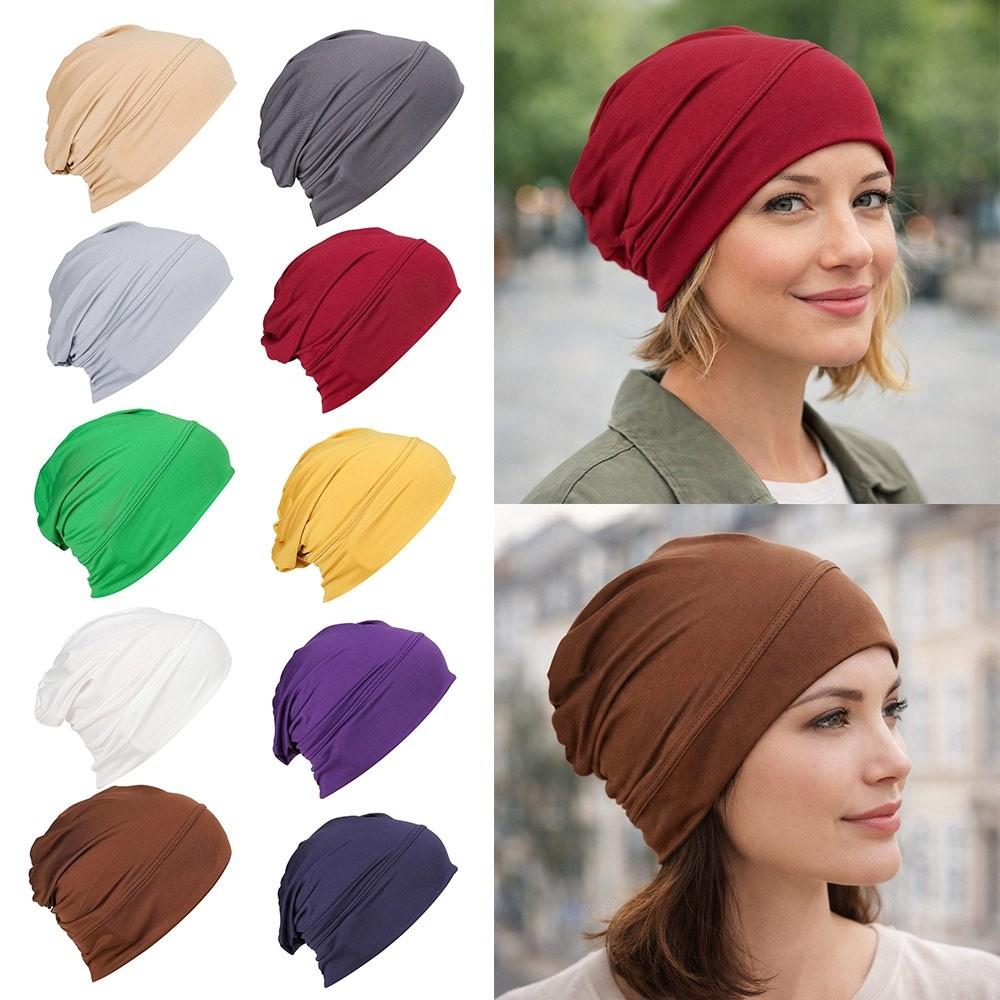 Soft Modal Hijab Caps Elastic Cancer Chemo Hat New Turban Hat  Women Headwear