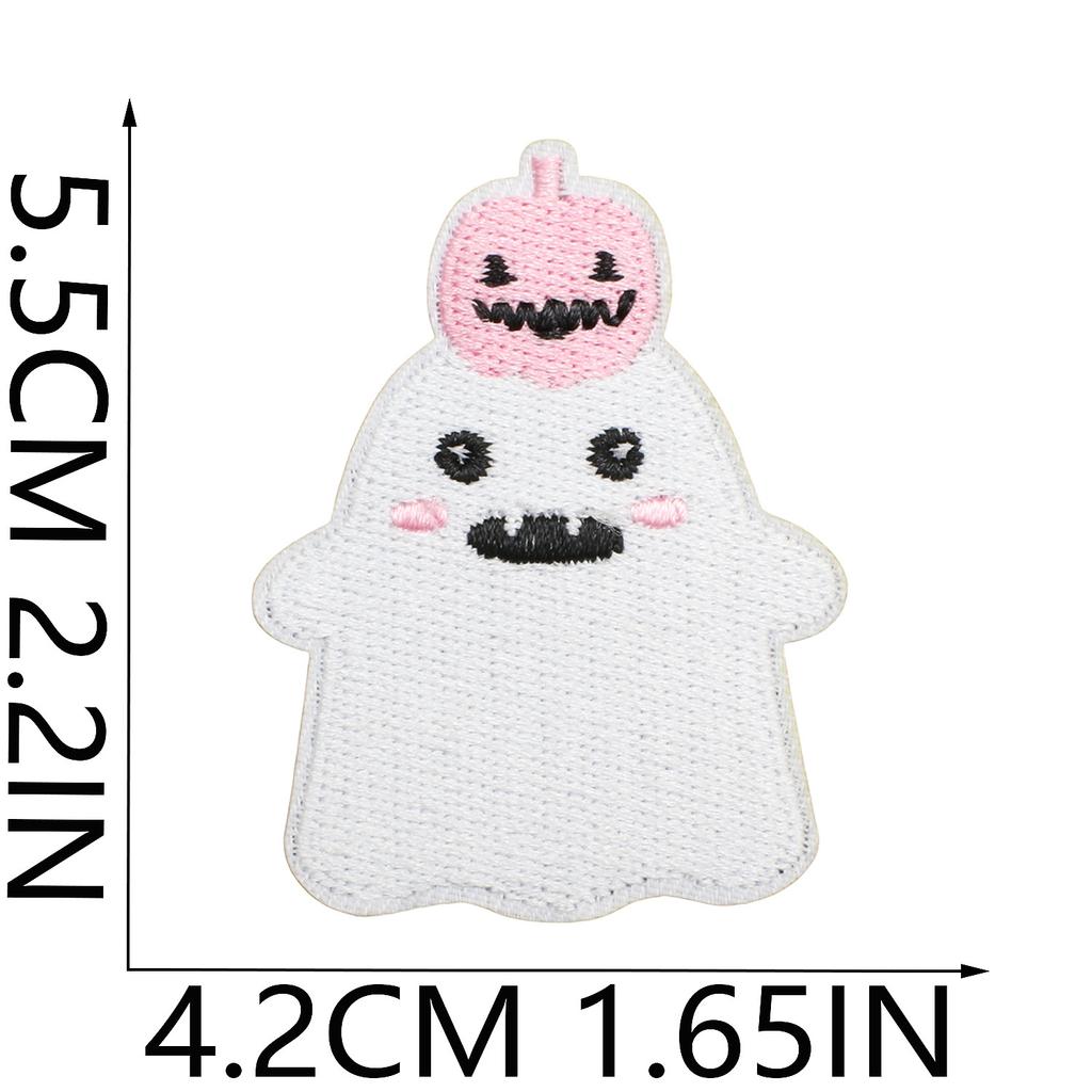 Ghost Embroidery Cloth Sticker Halloween Piao Ghost Patch Sticker Festive Atmosphere Dress Up Embroidery Label Pumpkin Spider Web