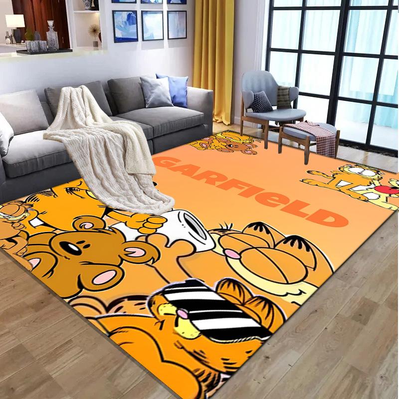 Tapete com Padrão Garfield, Tapete para Interior/Exterior, para Piquenique, Sala de Jogos, Quarto, Escritório, Sala de Estar, Tapete de Decoração para Casa, Presente de Aniversário