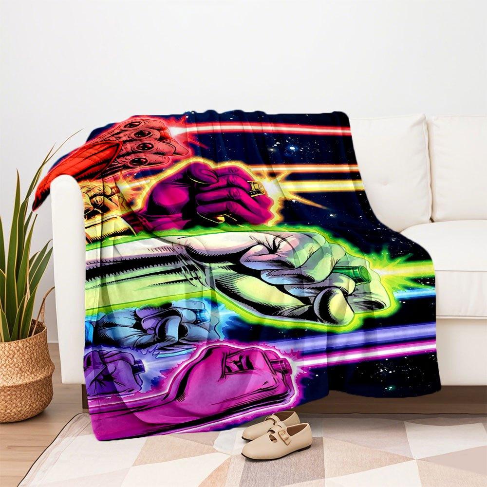 Neon Power Fist Gloves: Electrify Your Style!Blanket Flannel Throw Blanket for Sofa, Bed, Travel, Camping, Office, Couch, Chair