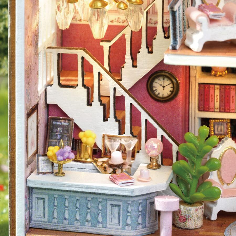 

Мини-модель сборки, розовая вилла принцессы, архитектурный комплект, 3D-головоломка ручной работы, DIY кукольный домик, игрушка для дома, креативная декорация для комнаты, спальни