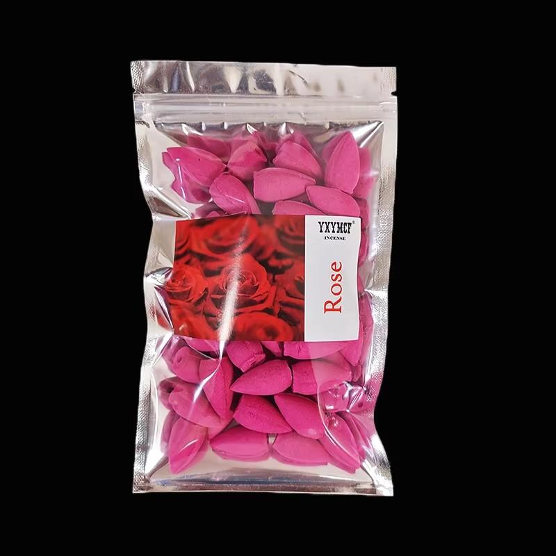 50pcs/bag Natural Backflow Incense Cones Sandalwood Lavender Mixed Scents for Home Waterfall Incense Smoke Reflux Tower Incense