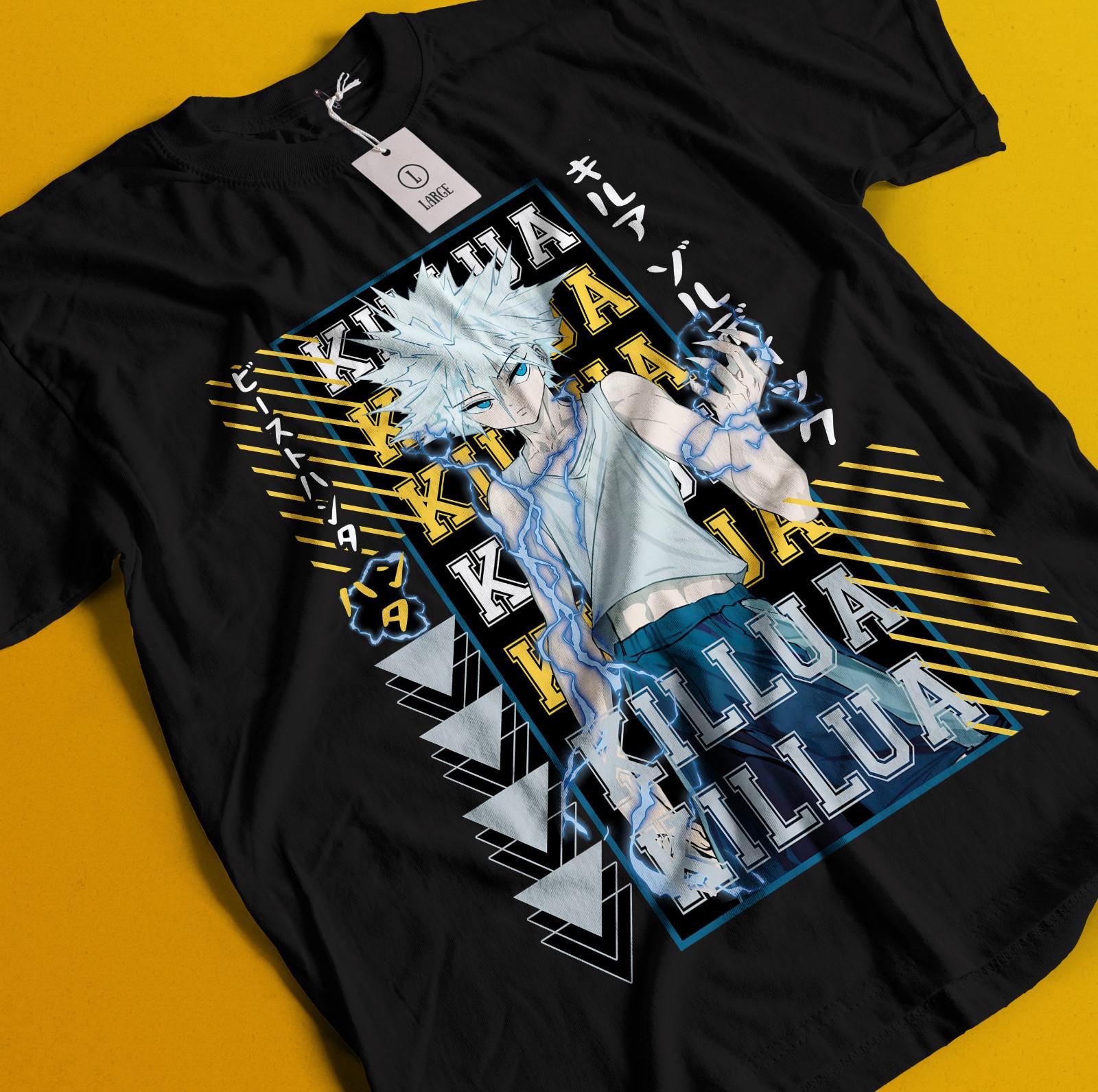 

Killua Tshirt Hisoka Shirt Hunter X Hunter Manga Strip HXH Tee Anime Gon T-Shirt Mens Womens Tees Top 2XL