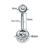 14G Stainless Steel Double Diamond Multi-Size Belly Ring Piercing Jewelry for Dance