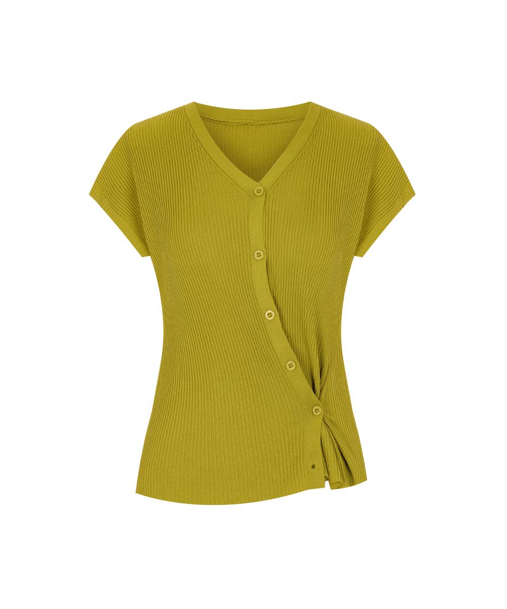 Page Flynn Two-Way Button Ribbed Knit_P6Bkn034C Ivory/Free