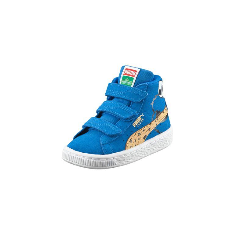Puma Suede Mid Sesame Durable Non-Slip Velcro Casual Sneakers Baby Sneakers Blue 361678-01