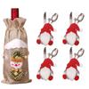 Kreativní vánoční sada na víno Zlaté sametové šaty Obaly na láhev vína Rukáv Santa Sněhulák Vánoce Nový rok Dekorace na jídelní stůl