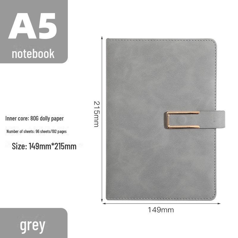 Premium Thickened A5/B5 Notebook with Buckle Closure and Gold Stamped Logo for Business and Student Use