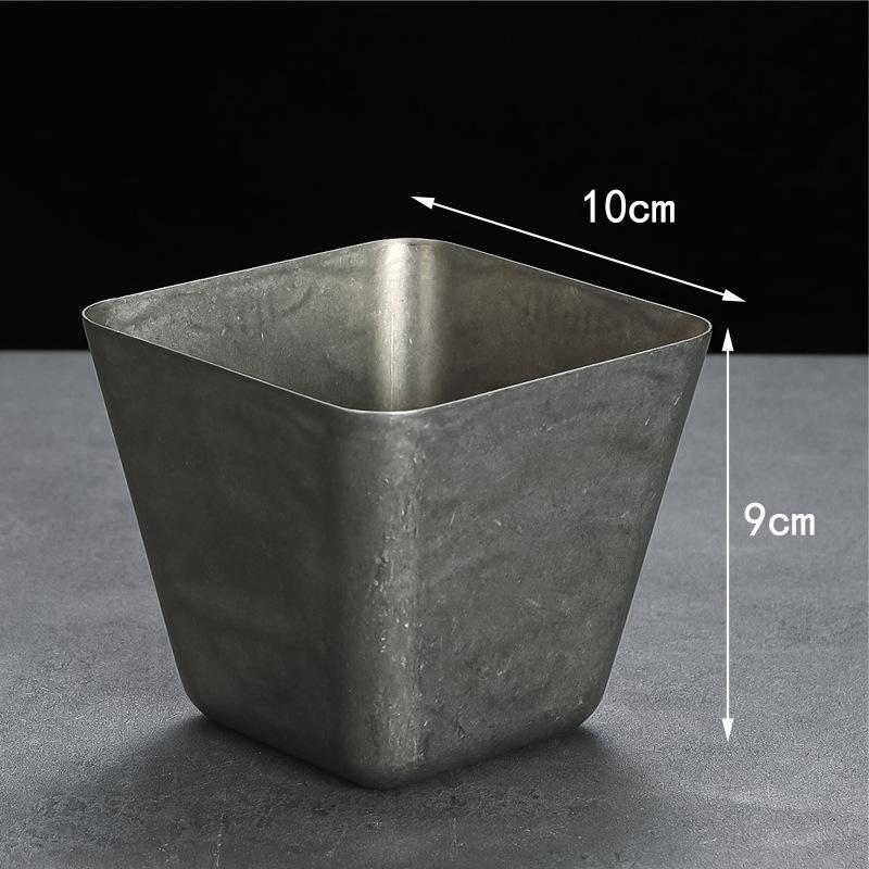 Vintage Stainless Steel Dipping Sauce Bowl Salad Ketchup French Fries Cup Home Restaurant Kitchen Square Snack Tray Tableware