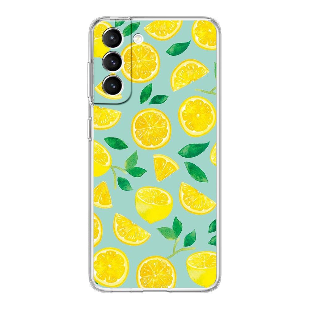Mediterranean Lemon Phone Case For Samsung Galaxy S22 5G S20 Ultra S21 FE 5G S10E S9 S8 S10 Plus Note 20 10 Clear Silicone Cover