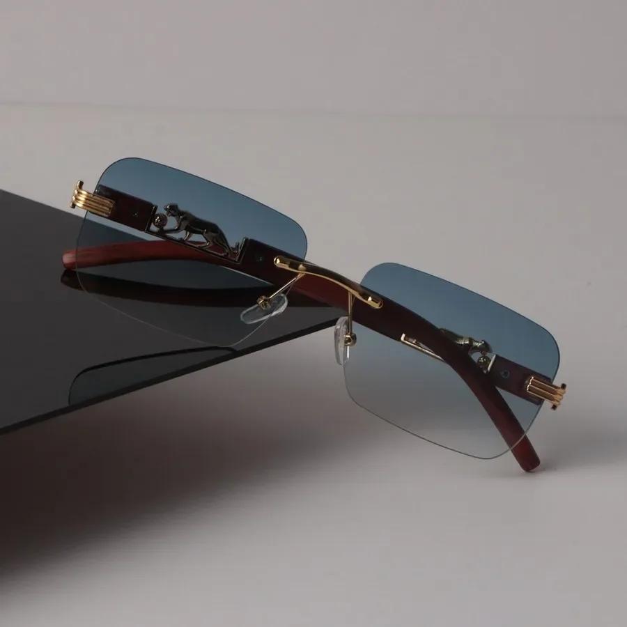 Retro Quadratische Sonnenbrille Damen Herren Luxusmarke Designer Spiegel Sonnenbrille Randlos Oculos De Sol Unisex Mode