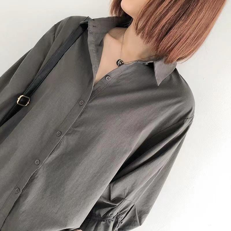 2023 Herbst Neues lockeres Laternenärmelhemd für Damen