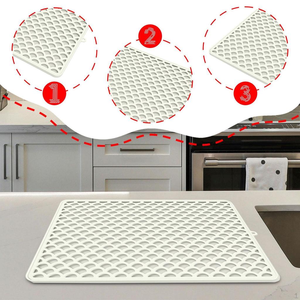 Dish Mat Pad Drawer Liner Protect Surface Non Slip Draining Pet Litter Catcher Multipurpose
