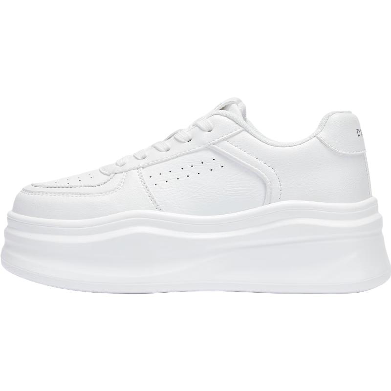 Daphne Women s Thick-Sole Casual White Sneakers 36