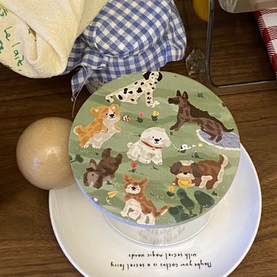 Busy Grocery Creative Cartoon Puppy Happy Birthday Absorbent Ceramic Coaster Round Insulated Coaster Coffee Gift
