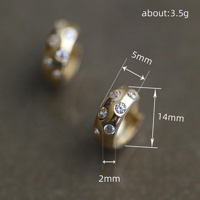 2025 new simple commuter daily earrings earrings female, the minority design feeling, point diamond personality earrings female
