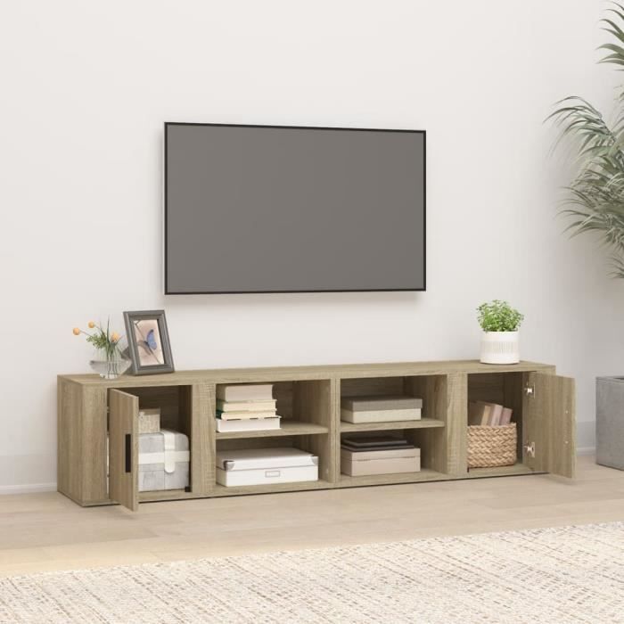 819443 vidaXL TV Units 2 Pcs Sonoma Oak 80x31.5x36 Cm Engineered Wood