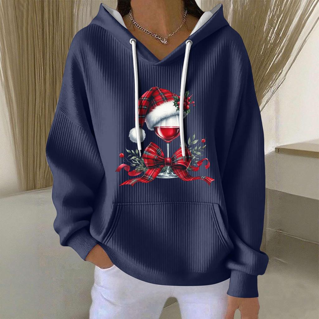 Women's Fashion Casual Christmas Angel Print Pullover Long-Sleeve Sweatshirt