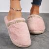 Bling Crystal Fluffy House Slippers for Women Winter 2025 Indoor Cozy Warm Fur Slippers Woman Flat Non Slip Plush Home Slides