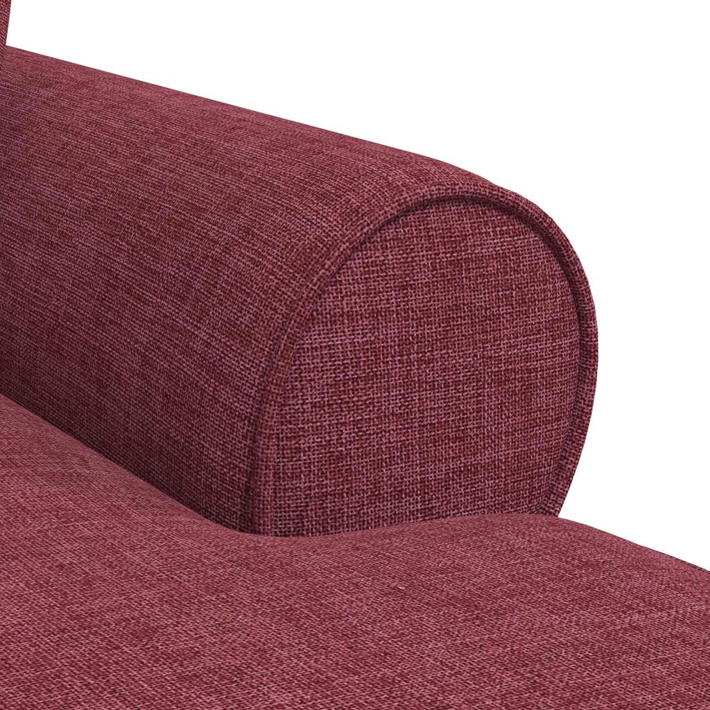 Red Wine Colored Fabric Chaise Lounge with Rocker and Cushions (3 Pcs)