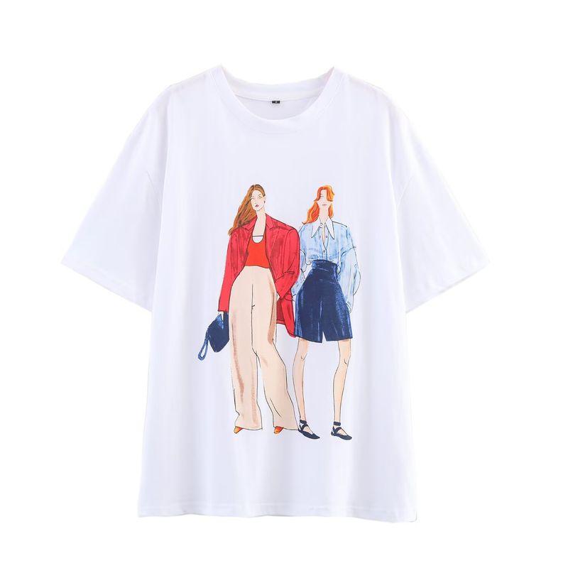 Jnleaog Autumn New Women's Clothing Fashion Style Stylish Fashion Girl Print T-shirt