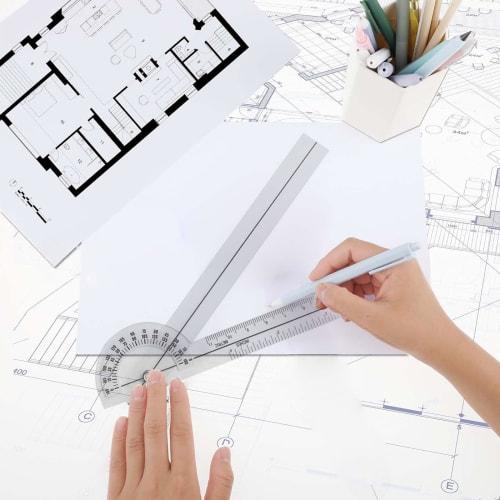 PAVIKE Goniometer, Rehabilitation Goniometer, Set of 2, Rotatable, Multifunctional, Transparent, Professional Goniometer, 180 Degree Measurement Tool,