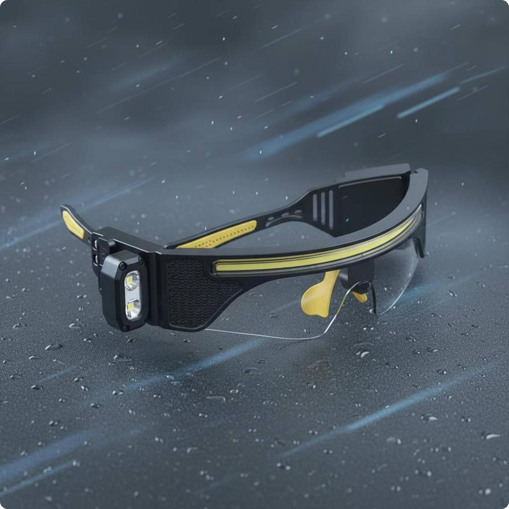 Headlight Glasses Windproof Biking Lamp Hands Eyeglass Clip Light for Night Anglers,