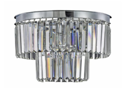 Hereford Fall Mini Chrome - 30cm chrome crystal ceiling lamp