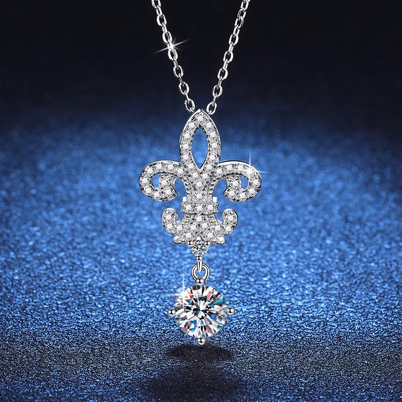 

Moissanite Woman Pendant Sier Necklace for Women Chains Party Bridal Fine Jewelry 925sterling Silver Necklace