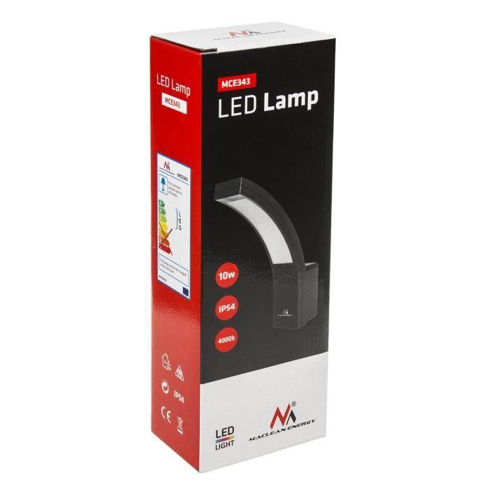 Lampe de façade extérieur LED IP54 Noir 10W Maclean MCE343 B