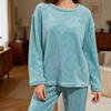 Two-Piece Minimalist Fashion Autumn and Winter Pajama Set Warm Long Sleeve and Pants