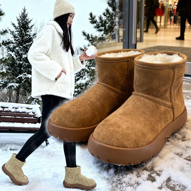 Bread shoes snow boots women's new winter shoes piled thickened women's shoes warm cotton shoes