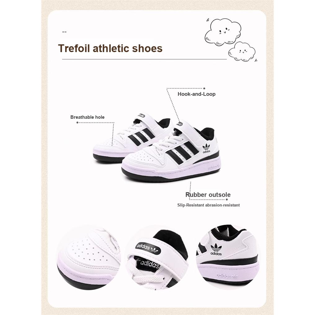 adidas Forum Low J White Black Kids Sneakers Cloud-White Core-Black IF2651