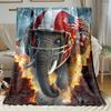 American flag elephant football helmet patriotic bold design blanket flannel throw blanket USA national pride gift for fans
