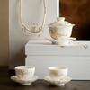 High-end Suet Jade Porcelain Tea Set Gift Box Gift Bank Annual Meeting Activities Business Gifts
