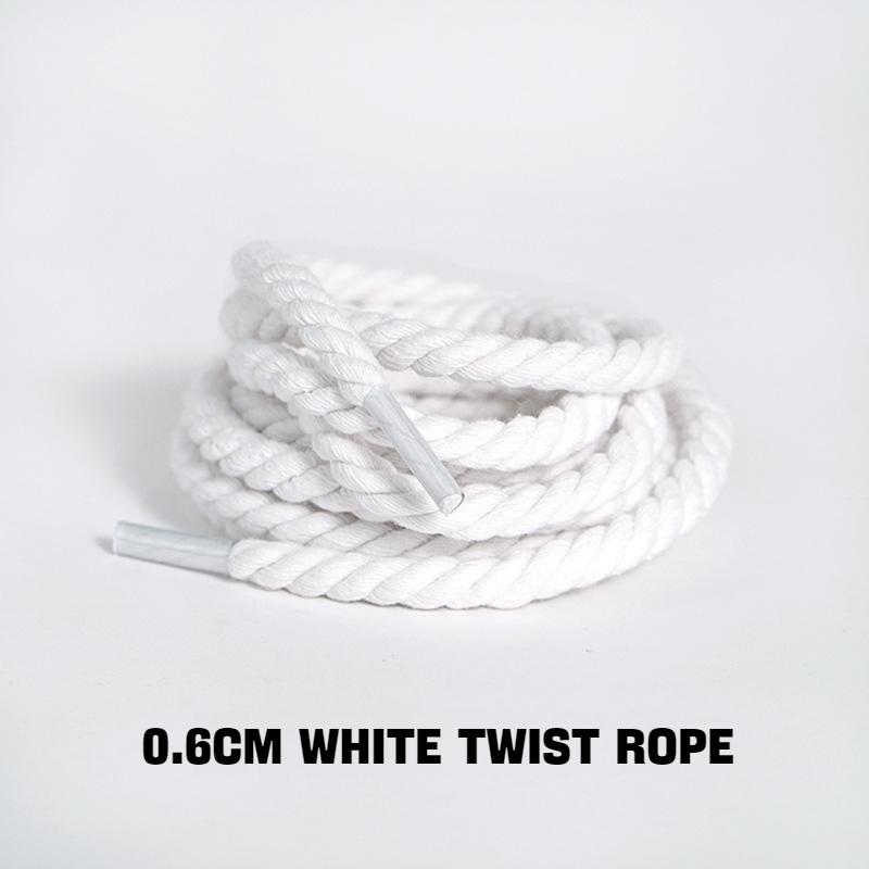 Round Shoelaces AF1/AJ1 0.6CM Thicker Cotton Shoelace Twisted Rope Laces Sneakers Boots Shoe laces for Shoes 120/140/160CM 1Pair