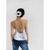 Za2025 Summer New Women Clothes Sexy Backless Frill Hem Poplin Sling Top 3666100 250