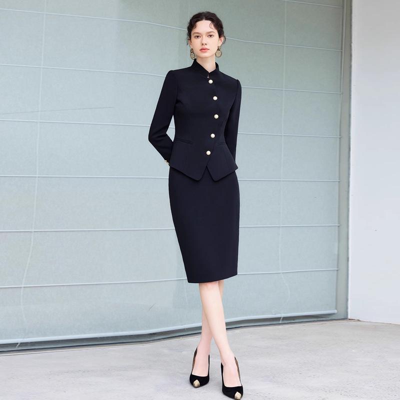 AD Women's High-End Autumn/Winter Business Suit - Luxury Chinese Style Two-Piece Formal Set