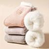 3 Pairs Women's Coral Fleece Fuzzy Socks - 95% Polyester, 5% Spandex, Solid Color, Ultra-Thick Warm Knit Fabric, Winter Casual Snow Socks