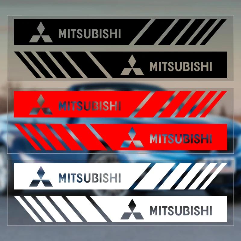 2PCS Car Rear View Mirror Side Stripe 3D Stickers Car Styling For Mitsubishi Outlander Lancer 10 9 ASX RALLIART Eclipse L200