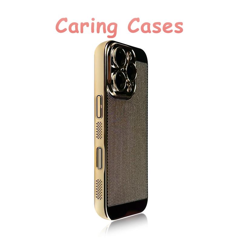 For iPhone 17 Pro Max Case Gold Electroplated Honeycomb Mesh Hard Shell Shockproof Lens Protector with iPhone 16 15 14 13 12 11