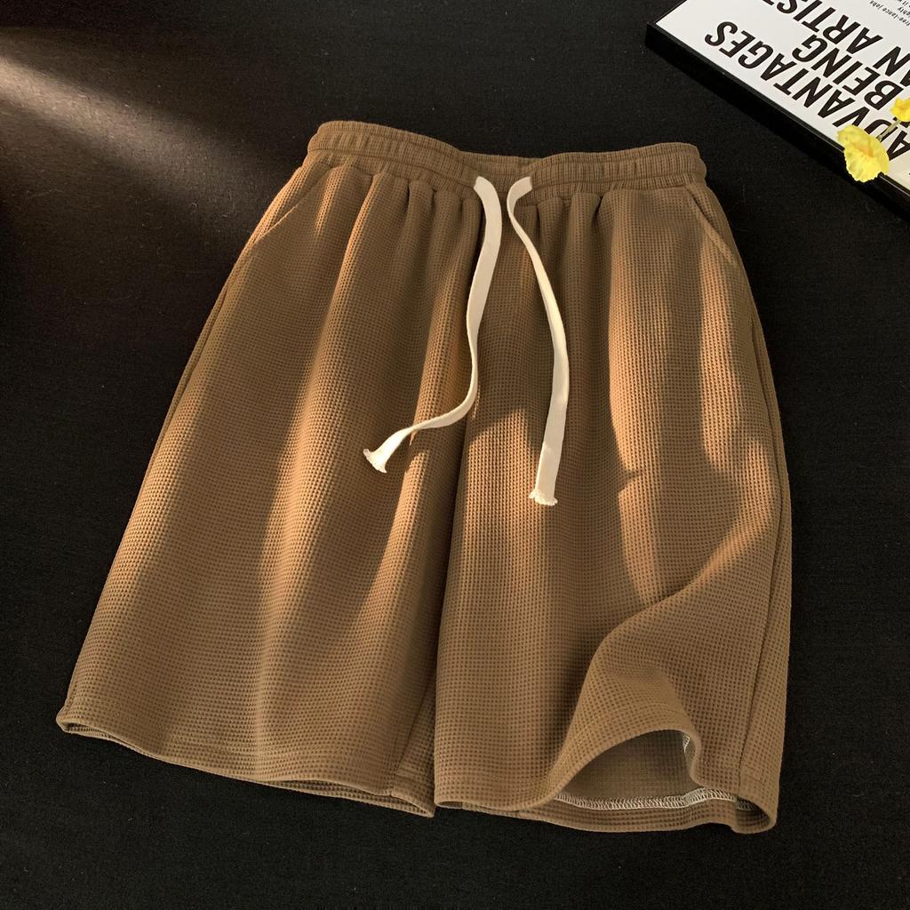 Modne szorty w kratę Walf dla mężczyzn, casualowy luźny krój, letnie, trendy, w stylu japońskim, sportowe spodenki pięciominutowe