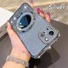 KEYSION Luxury Glitter Jewelled Magnetic Phone Case for iPhone 13 14 Pro Max Makeup Mirror Ring Stand Shockproof Back Cover
