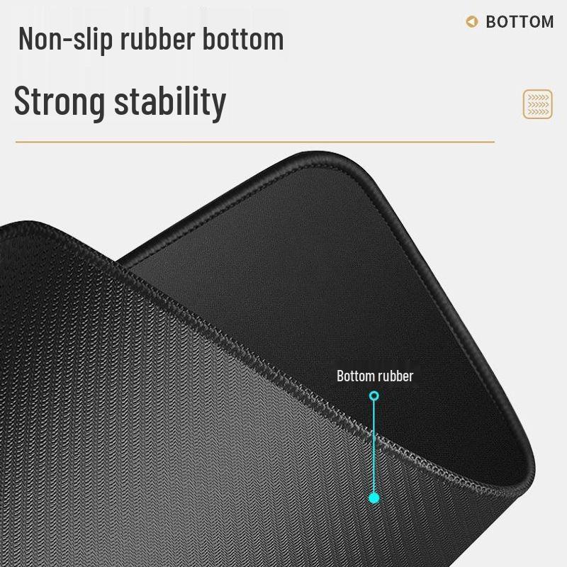 Ultra-Large Thick Black Gaming Desk Mat with Precision Edges
