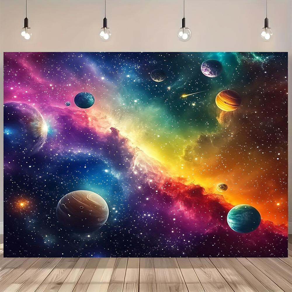Multicolor Cosmic Tapestry: Dive into a Star - filled DreamlandWall decoration background cloth, bedroom room home decoration